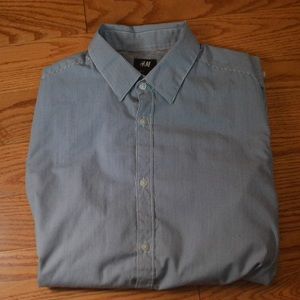 H&M Blue Striped Button Up Shirt